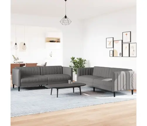 Sofos Komplektas, 2 Dalių, Taupe Spalvos, Audinys