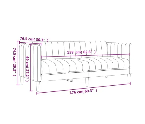 Sofos Komplektas, 2 Dalių, Taupe Spalvos, Audinys
