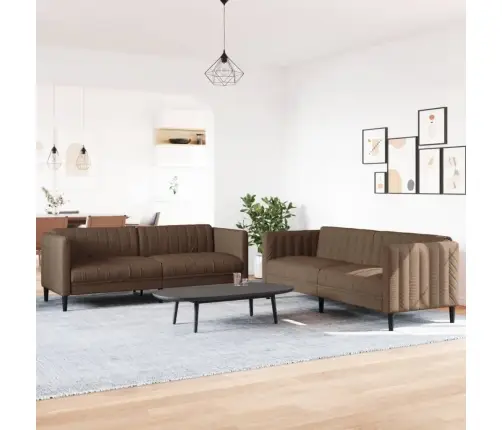 Divdaļīgs Dīvānu Komplekts, Brūns Audums Vidaxl