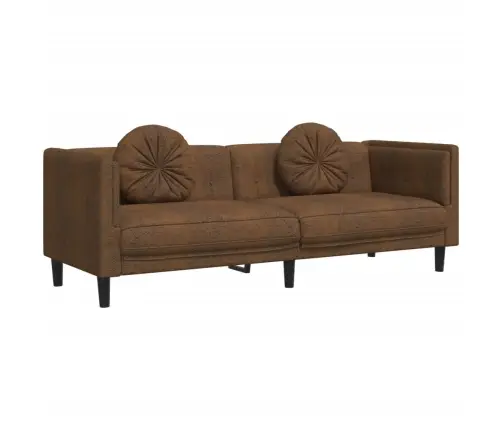Trīsvietīgs Dīvānu Komplekts Ar Spilveniem, Brūns Samts Vidaxl