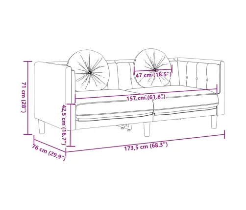 Trīsvietīgs Dīvānu Komplekts Ar Spilveniem, Brūns Samts Vidaxl