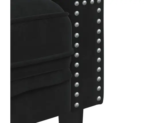 2-Osaline Diivanite Komplekt Rullpatjadega, Must, Samet