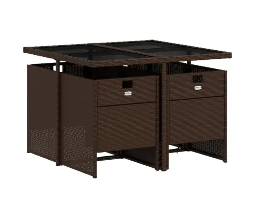 5-Daļīgs Dārza Mēbeļu Komplekts Ar Matračiem, Pe Rotangpalma Vidaxl