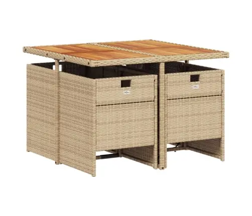 5-Osaline Aiamööbli Komplekt Patjadega, Beež, Polürotang