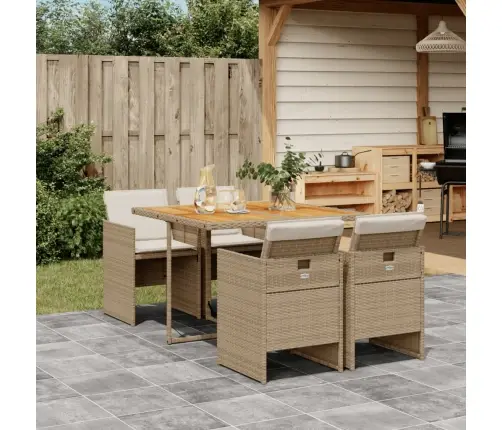 5-Osaline Aiamööbli Komplekt Patjadega, Beež, Polürotang