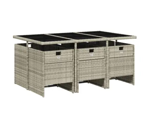 Sodo Komplektas Su Pagalvėlėmis, 7 Dalių, Pilkas, Poliratanas