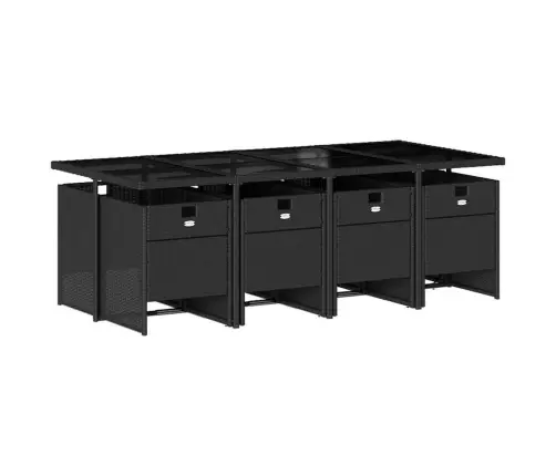 Sodo Komplektas Su Pagalvėlėmis, 9 Dalių, Juodas, Poliratanas