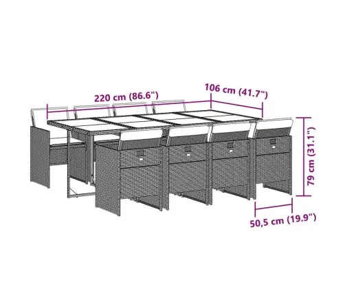 Sodo Komplektas Su Pagalvėlėmis, 9 Dalių, Juodas, Poliratanas