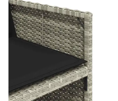 9-Daļīgs Dārza Mēbeļu Komplekts, Matrači,Gaiši Pelēka Pe Pinums Vidaxl