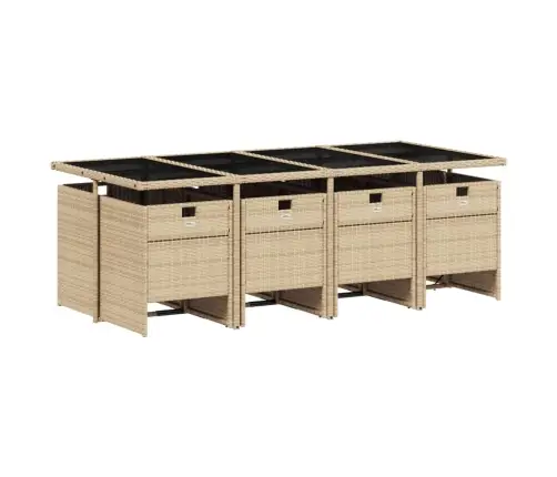 9-Daļīgs Virtuves Mēbeļu Komplekts Ar Matračiem, Pe Rotangpalma Vidaxl