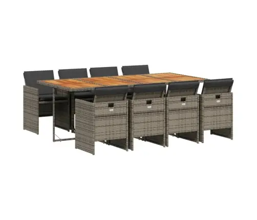 9-Daļīgs Dārza Mēbeļu Komplekts Ar Matračiem, Pe Rotangpalma Vidaxl