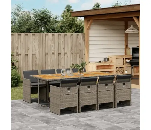 9-Daļīgs Dārza Mēbeļu Komplekts Ar Matračiem, Pe Rotangpalma Vidaxl