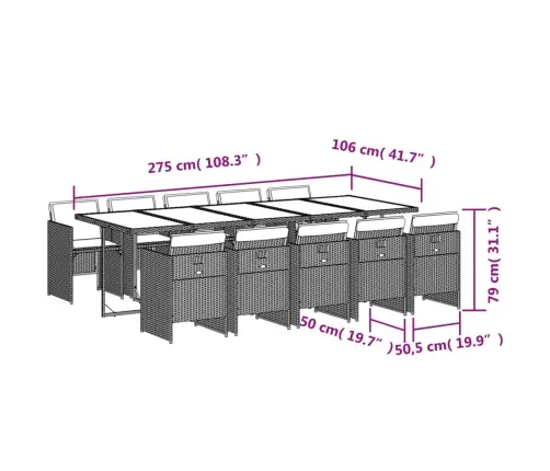 11-Osaline Aia Söögimööbli Komplekt Patjadega, Beežid Toonid