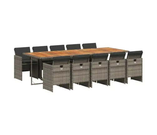 11-Daļīgs Dārza Mēbeļu Komplekts Ar Matračiem, Pe Rotangpalma Vidaxl