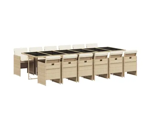 13-Daļīgs Dārza Mēbeļu Komplekts Ar Matračiem, Pe Rotangpalma Vidaxl