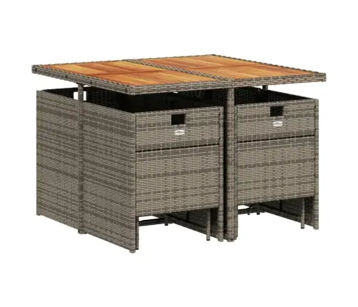 Sodo Komplektas Su Pagalvėlėmis, 9 Dalių, Pilkas, Poliratanas