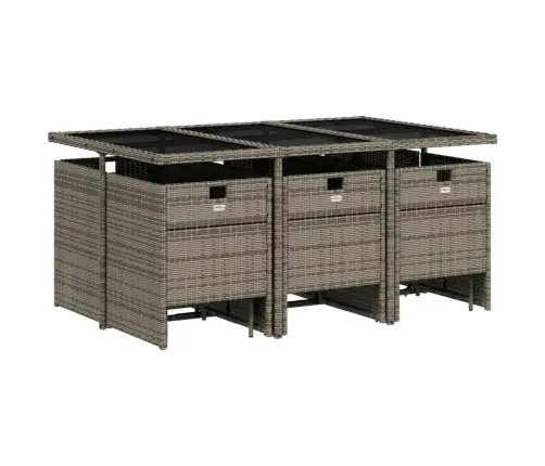 Sodo Komplektas Su Pagalvėlėmis, 11 Dalių, Pilkas, Poliratanas