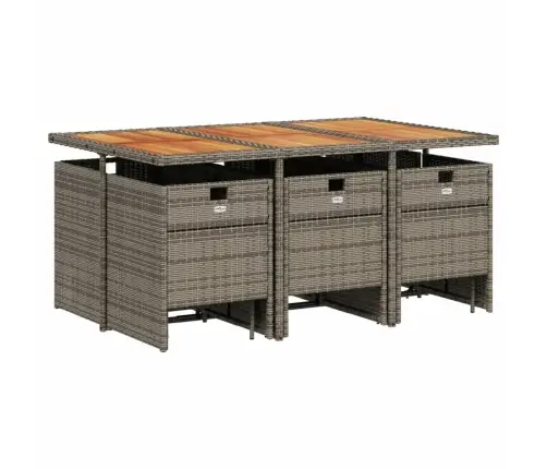 11-Daļīgs Dārza Mēbeļu Komplekts Ar Matračiem, Pe Rotangpalma Vidaxl