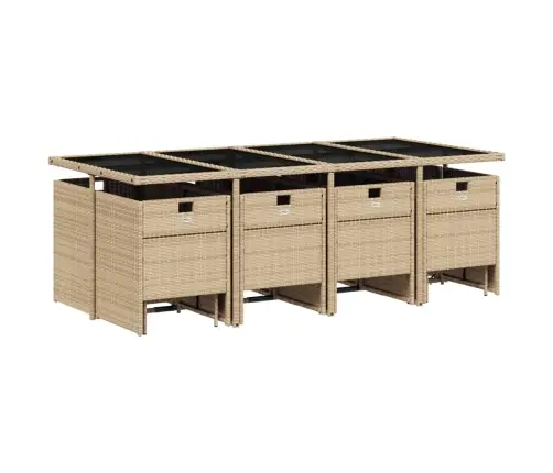 13-Daļīgs Virtuves Mēbeļu Komplekts Ar Matračiem,Pe Rotangpalma Vidaxl