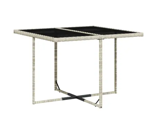 9-Daļīgs Dārza Mēbeļu Komplekts, Matrači,Gaiši Pelēka Pe Pinums Vidaxl