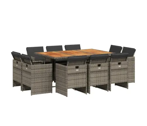 11-Daļīgs Dārza Mēbeļu Komplekts Ar Matračiem, Pe Rotangpalma Vidaxl