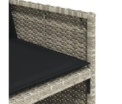 15-Osaline Aia Söögimööbli Komplekt Patjadega, Hall, Polürotang