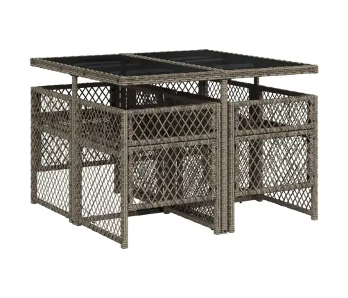 5-Osaline Aiamööbli Komplekt Patjadega, Hall, Polürotang