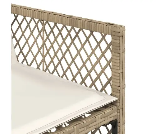 5-Daļīgs Dārza Mēbeļu Komplekts, Matrači, Bēša Pe Rotangpalma Vidaxl