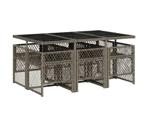 Sodo Komplektas Su Pagalvėlėmis, 7 Dalių, Pilkas, Poliratanas