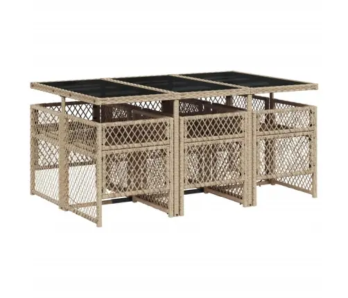 7-Osaline Aiamööbli Komplekt Patjadega, Beež, Polürotang