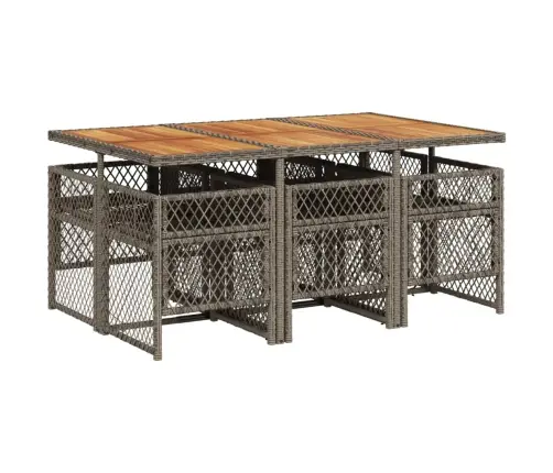 Sodo Komplektas Su Pagalvėlėmis, 7 Dalių, Pilkas, Poliratanas