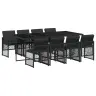 9-Osaline Aiamööbli Komplekt Patjadega, Must, Polürotang