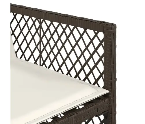 9-Osaline Aia Söögimööbli Komplekt Patjadega, Pruun, Polürotang