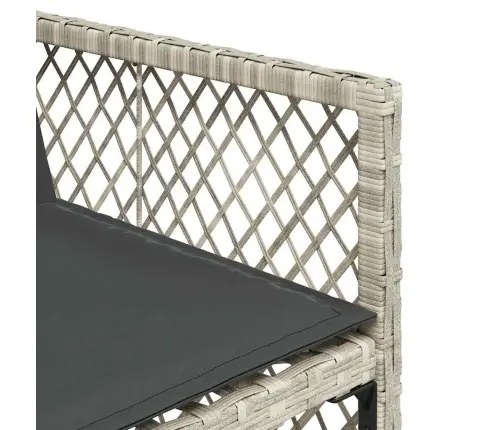 9-Daļīgs Dārza Mēbeļu Komplekts, Matrači,Gaiši Pelēka Pe Pinums Vidaxl