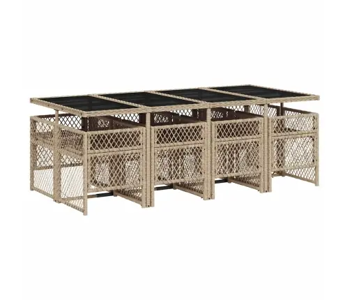 9-Daļīgs Virtuves Mēbeļu Komplekts Ar Matračiem, Pe Rotangpalma Vidaxl