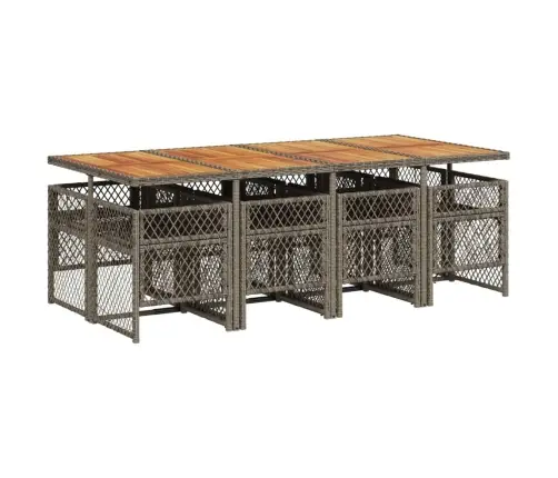 Sodo Komplektas Su Pagalvėlėmis, 9 Dalių, Pilkas, Poliratanas