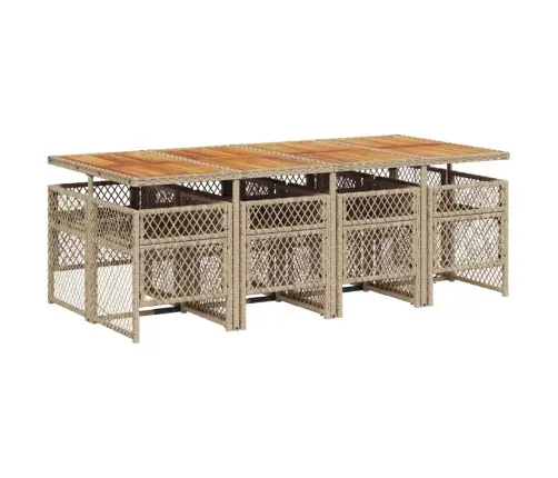 9-Daļīgs Virtuves Mēbeļu Komplekts Ar Matračiem, Pe Rotangpalma Vidaxl