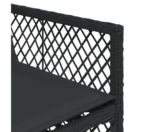 11-Osaline Aiamööbli Komplekt Patjadega, Must, Polürotang