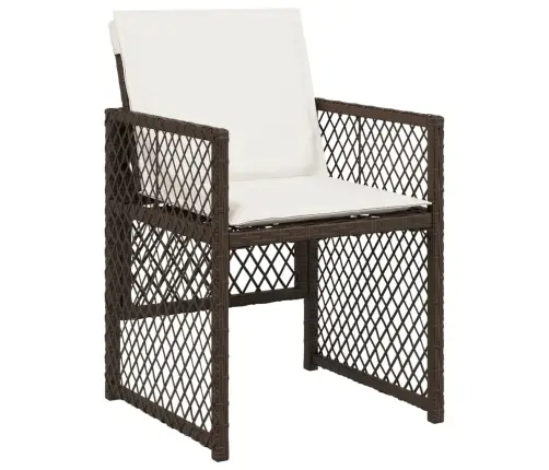 11-Osaline Aia Söögimööbli Komplekt Patjadega, Pruun, Pe-Rotang