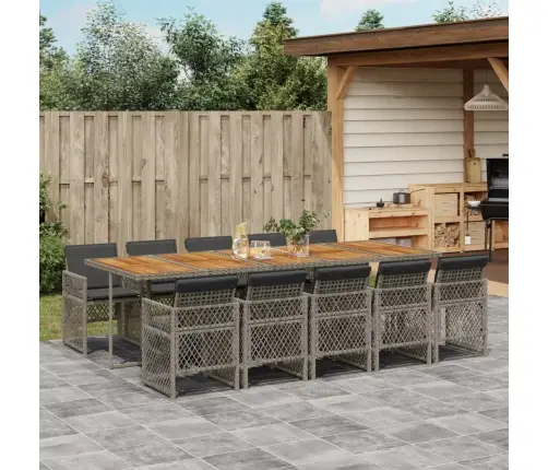 11-Daļīgs Dārza Mēbeļu Komplekts Ar Matračiem, Pe Rotangpalma Vidaxl