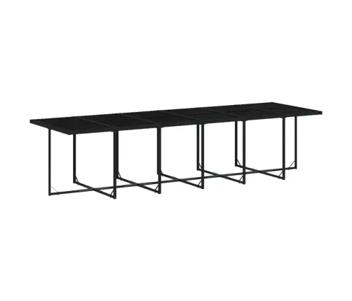 13-Osaline Aia Söögimööbli Komplekt Patjadega, Must, Pe-Rotang