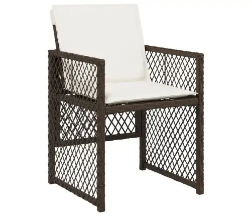 13-Osaline Aia Söögimööbli Komplekt Patjadega, Pruun, Pe-Rotang