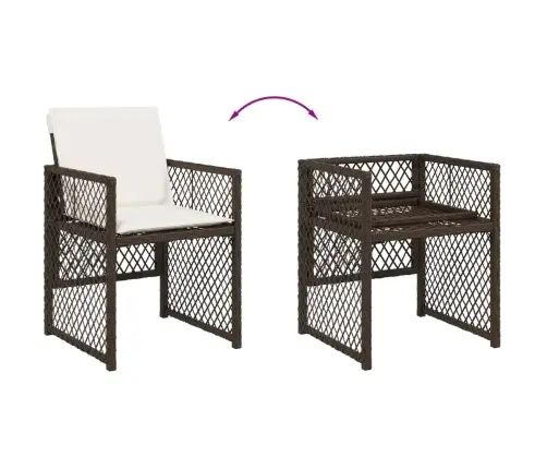 13-Osaline Aia Söögimööbli Komplekt Patjadega, Pruun, Pe-Rotang