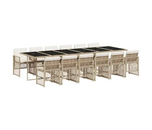 13-Daļīgs Dārza Mēbeļu Komplekts Ar Matračiem, Pe Rotangpalma Vidaxl