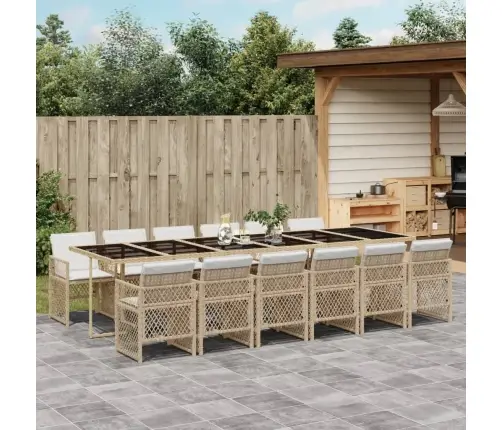 13-Daļīgs Dārza Mēbeļu Komplekts Ar Matračiem, Pe Rotangpalma Vidaxl