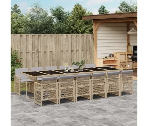 13-Daļīgs Dārza Mēbeļu Komplekts Ar Matračiem, Pe Rotangpalma Vidaxl