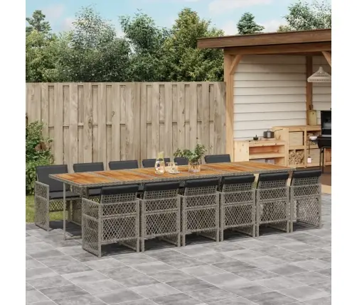 13-Daļīgs Dārza Mēbeļu Komplekts Ar Matračiem, Pelēks Pe Vidaxl 13-Daļīgs Dārza Mēbeļu Komplekts Ar Matračiem, Pelēks Pe Vidaxl