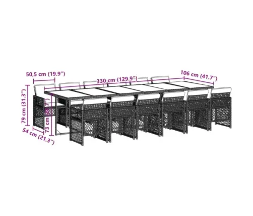 Sodo Komplektas Su Pagalvėlėmis, 13 Dalių, Juodas, Poliratanas