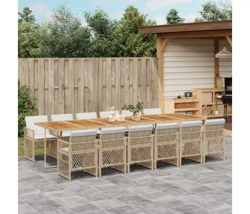 13-Daļīgs Dārza Mēbeļu Komplekts Ar Matračiem, Pe Rotangpalma Vidaxl