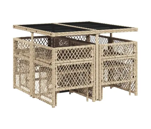 9-Osaline Aiamööbli Komplekt Patjadega, Beež, Polürotang